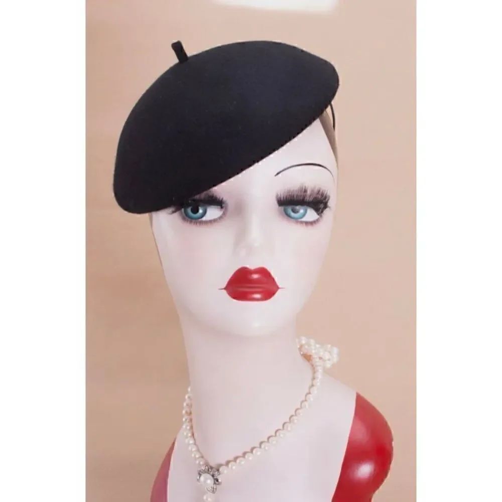 Womens Ladies Royal Styles Soft White Beret 100% Wool Felt Hats